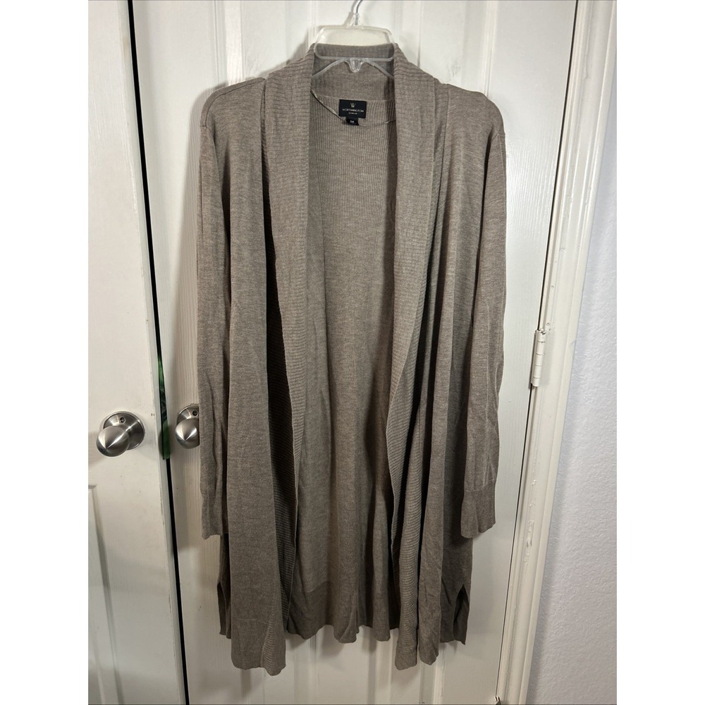 Worthington Women's Open Cardigan Sweater Lightweight Size 1X Beige
